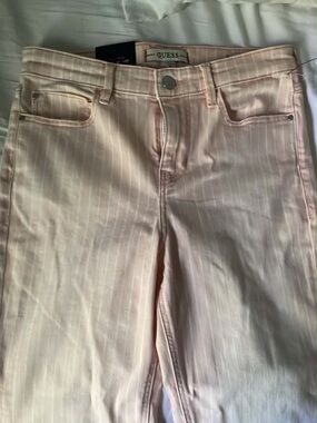 GUESS High-Rise Pink Stripe Jeans